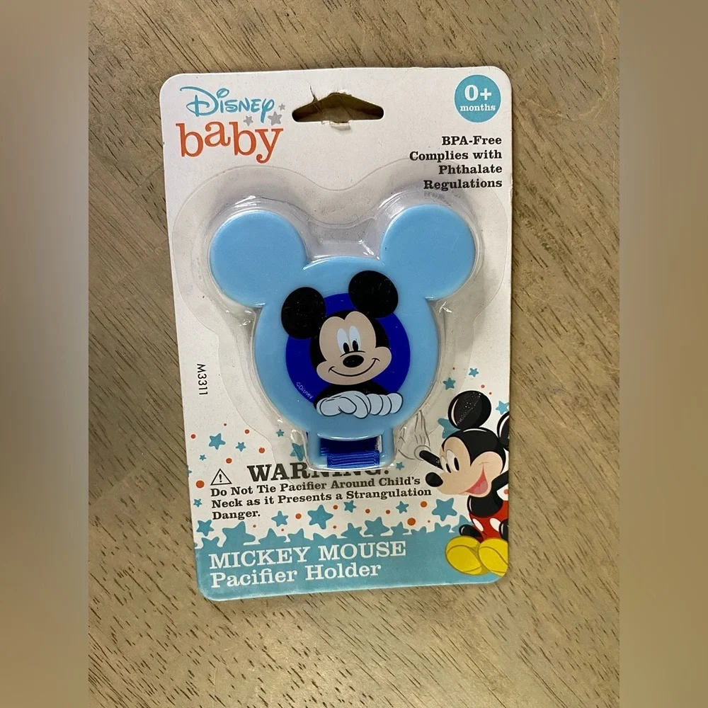2 -Disney Baby Mickey Mouse Pacifier & Clip Blue ‎ 0+ Months BPA Free New